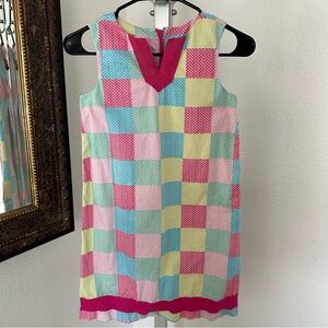 Vineyard Vines Girls Turqs Whale Patchwork Shift Dress - Size 10